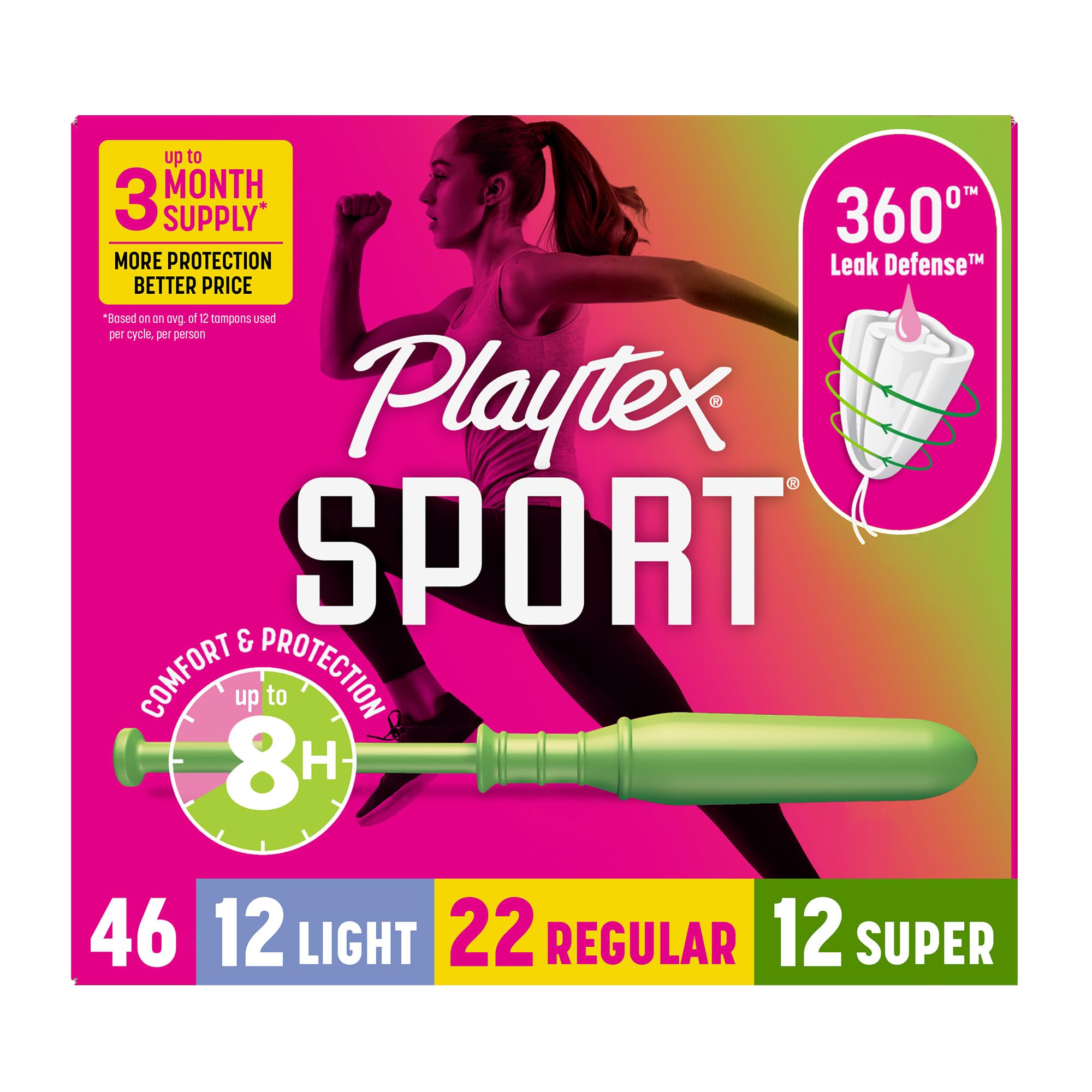 Playtex empaque frontal del multipack que muestra variedad y ahorro