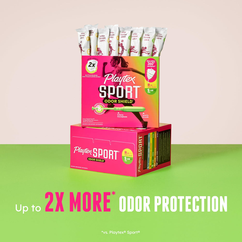 Detalle del material flexible Playtex Sport que ayuda a evitar fugas