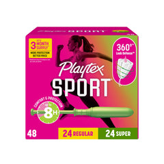 Playtex empaque frontal que muestra multipack y beneficio deportivo
