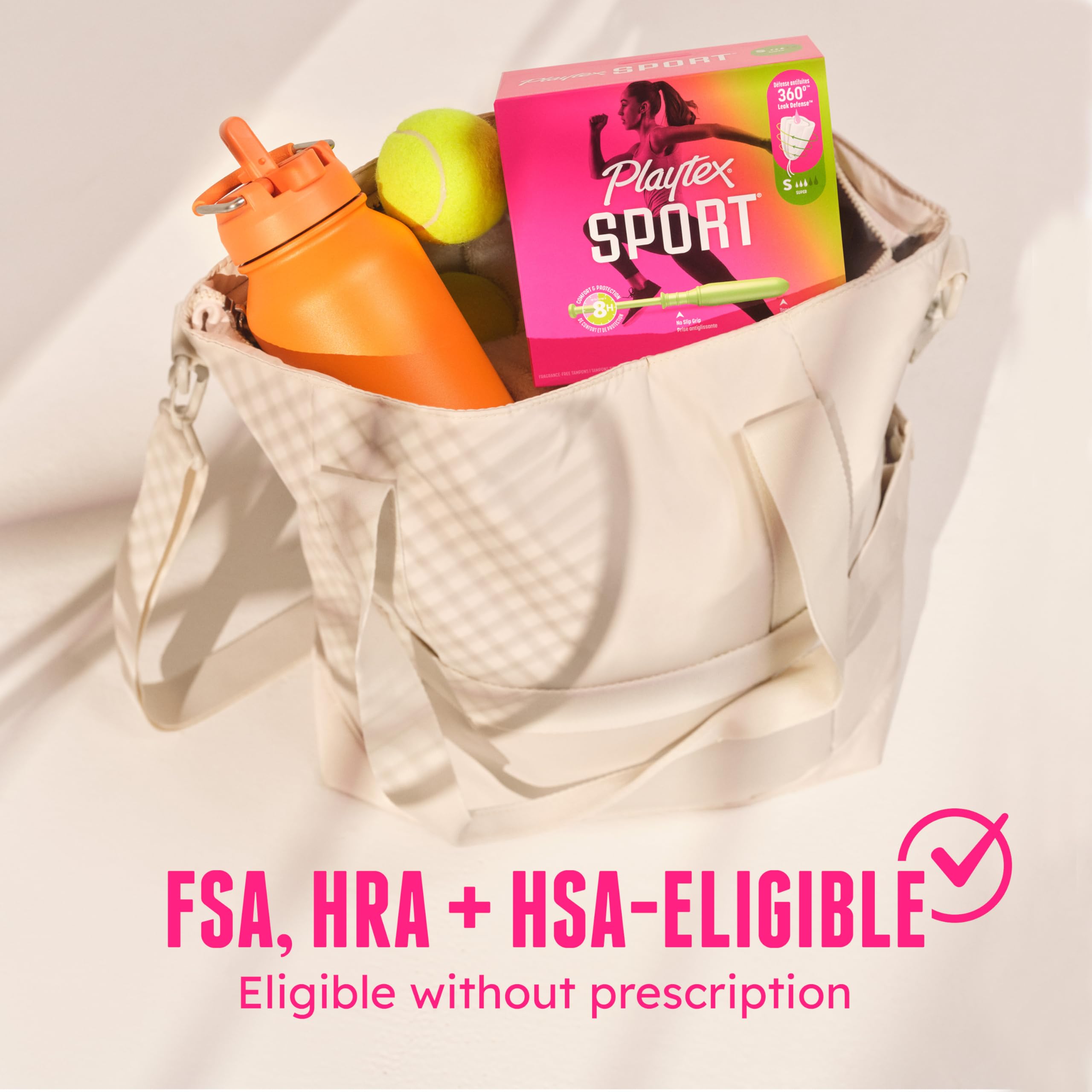 Tampon en uso deportivo con Playtex Sport ofreciendo seguridad durante ejercicio