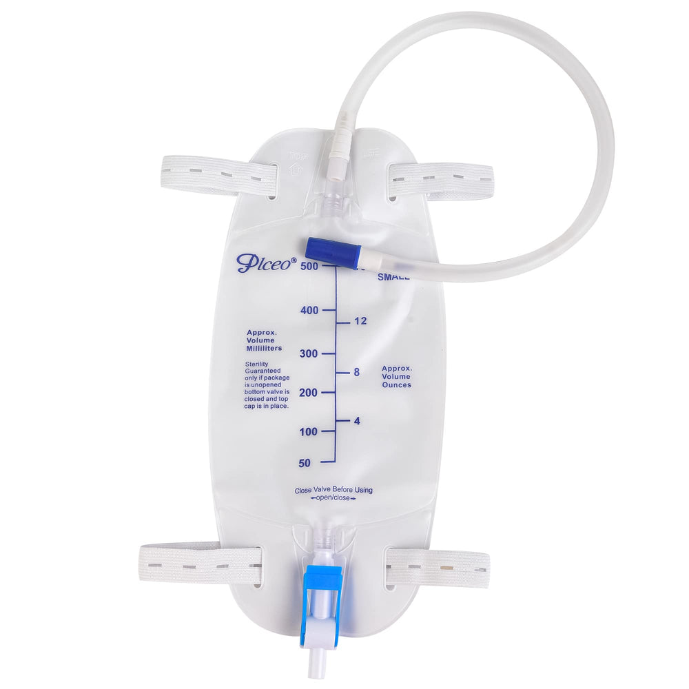 plceo bolsa de pierna vista frontal mostrando capacidad 500 ml y diseño compacto