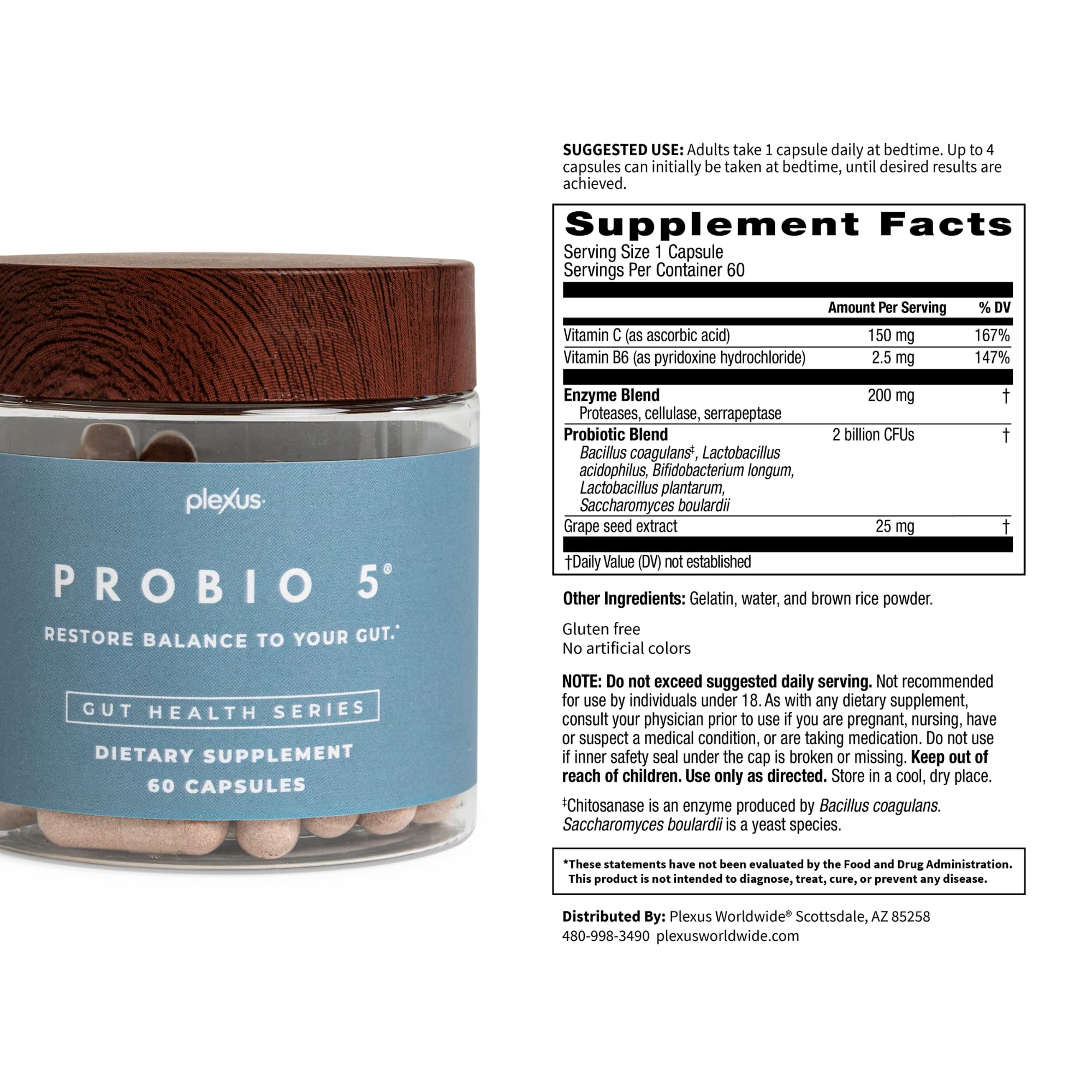 Escena lifestyle con Plexus ProBio 5 en una cocina limpia para uso cotidiano saludable