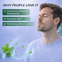 PLINKTINKLE primer plano del material de menta natural con aroma intenso