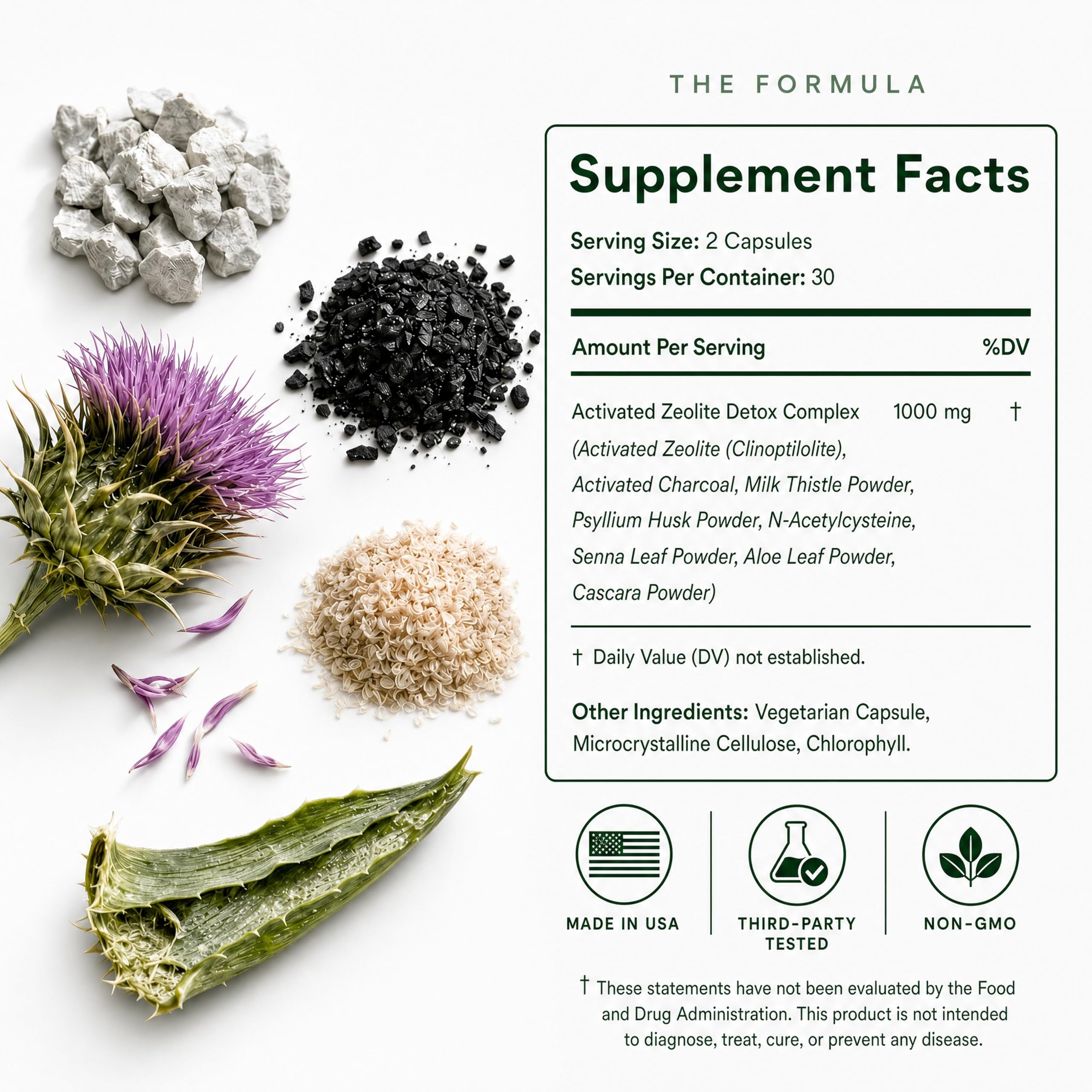 Plus+Ultra primer plano de lista de ingredientes clave del suplemento