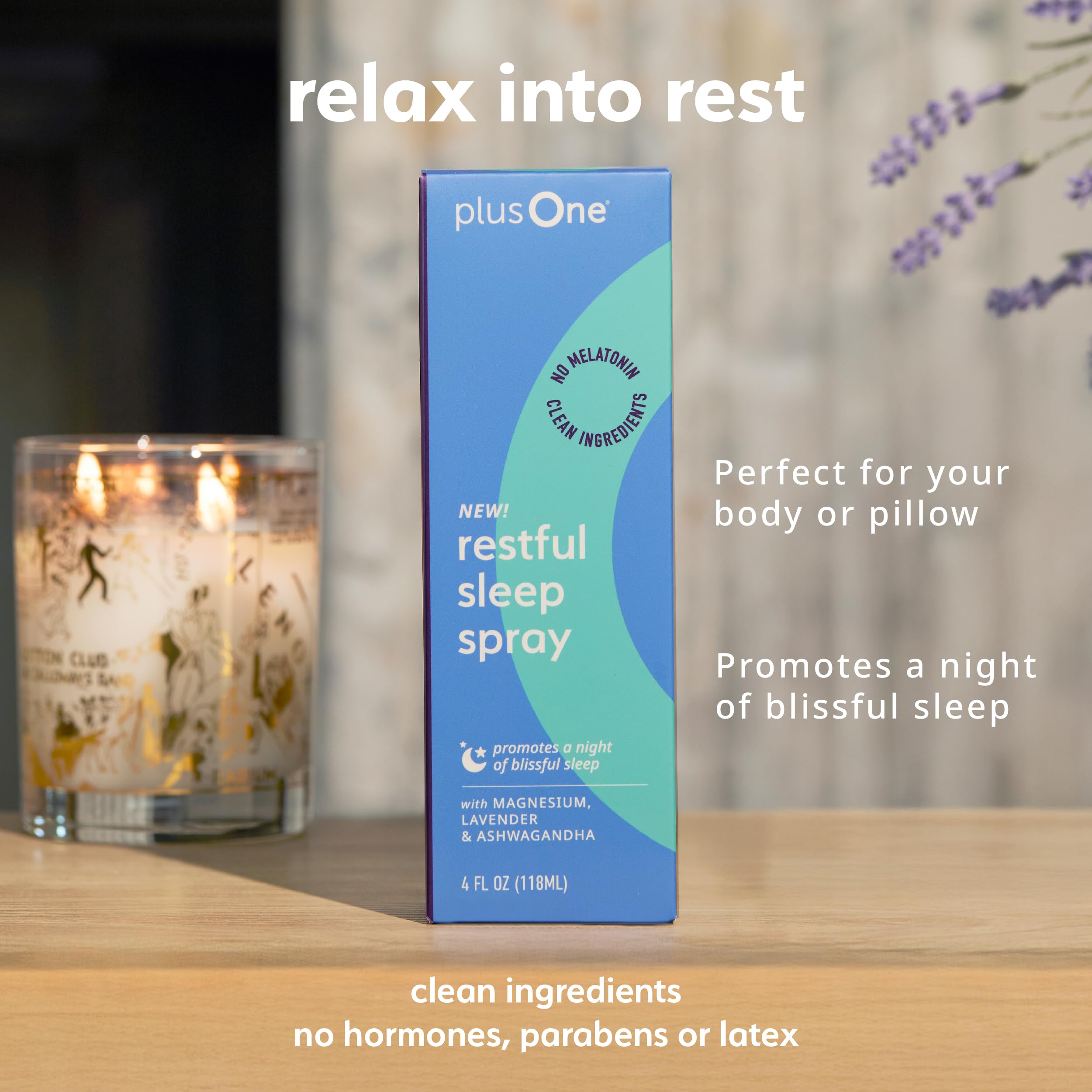 plusOne niebla sobre almohada que sugiere aroma calmante