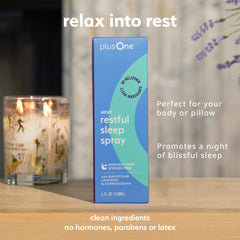plusOne niebla sobre almohada que sugiere aroma calmante