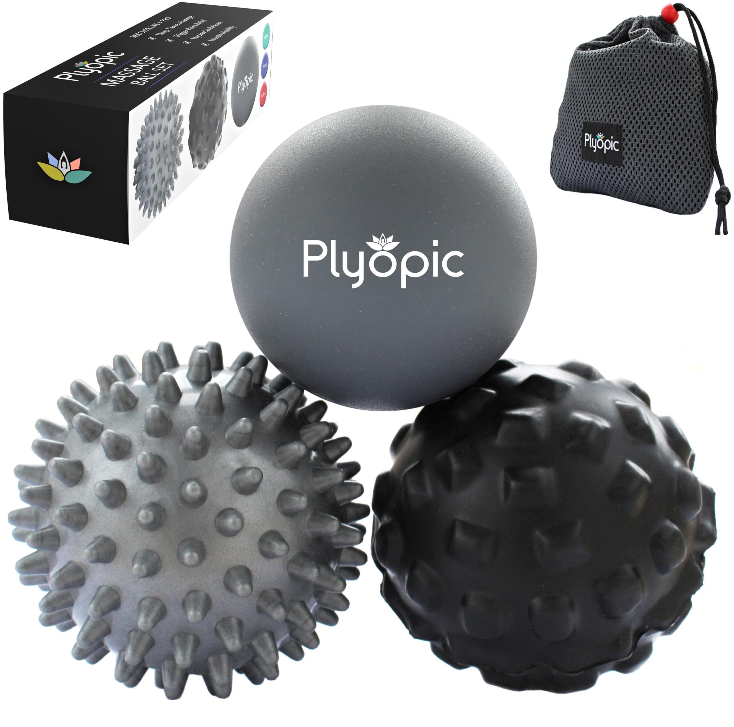 Plyopic pelota lacrosse frontal para presión profunda y alivio muscular
