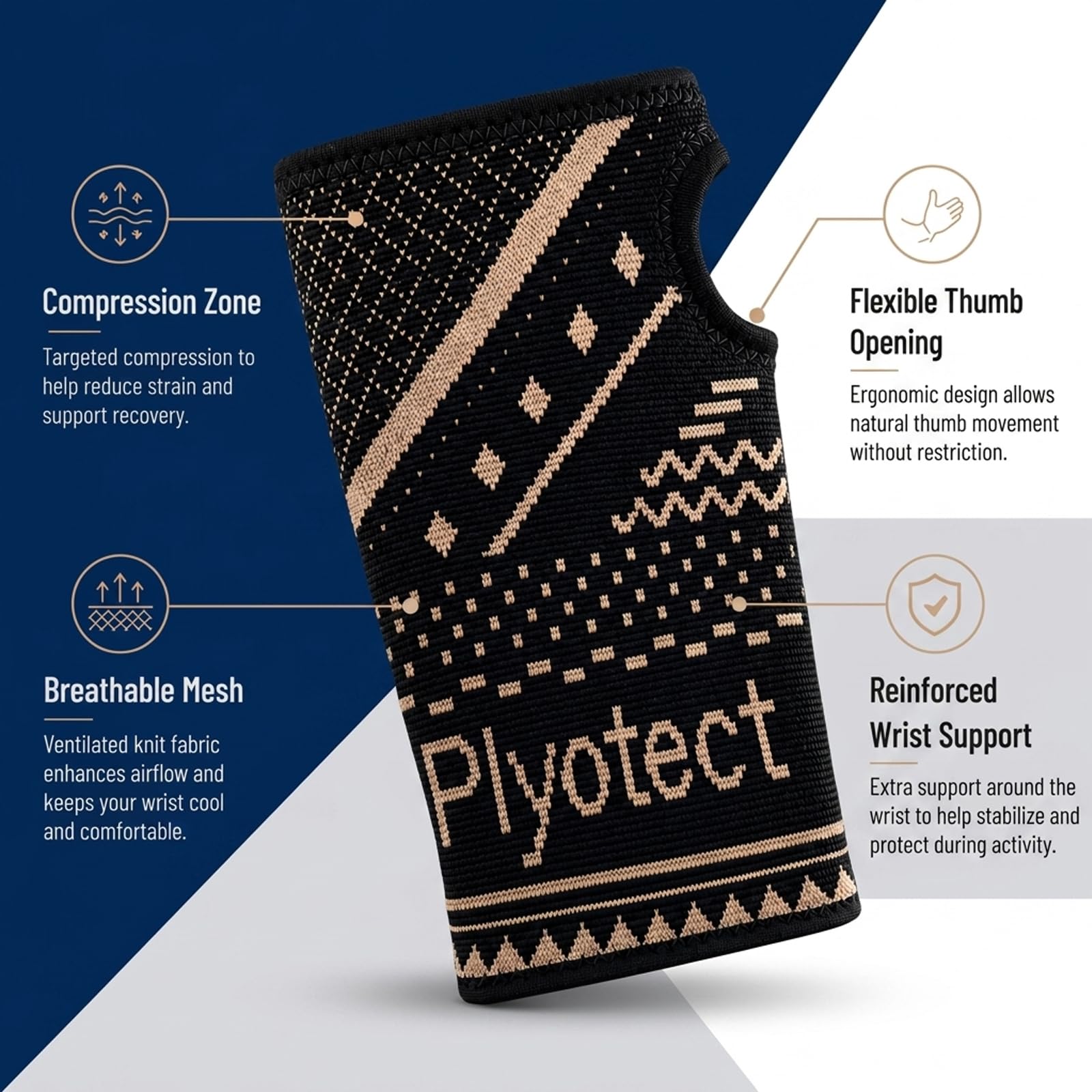 Plyotect detalle del tejido con hilos de cobre que mejora el control de olor