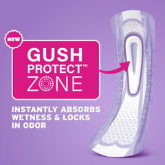 Poise detalle de la zona GushProtect mostrando absorción rápida