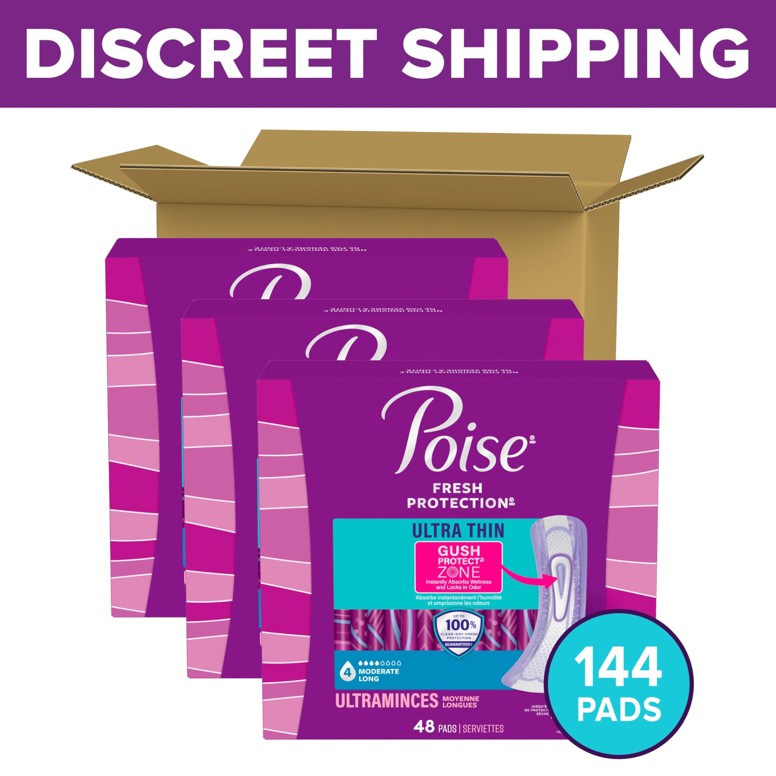 Poise primer plano de la zona GushProtect absorción instantánea