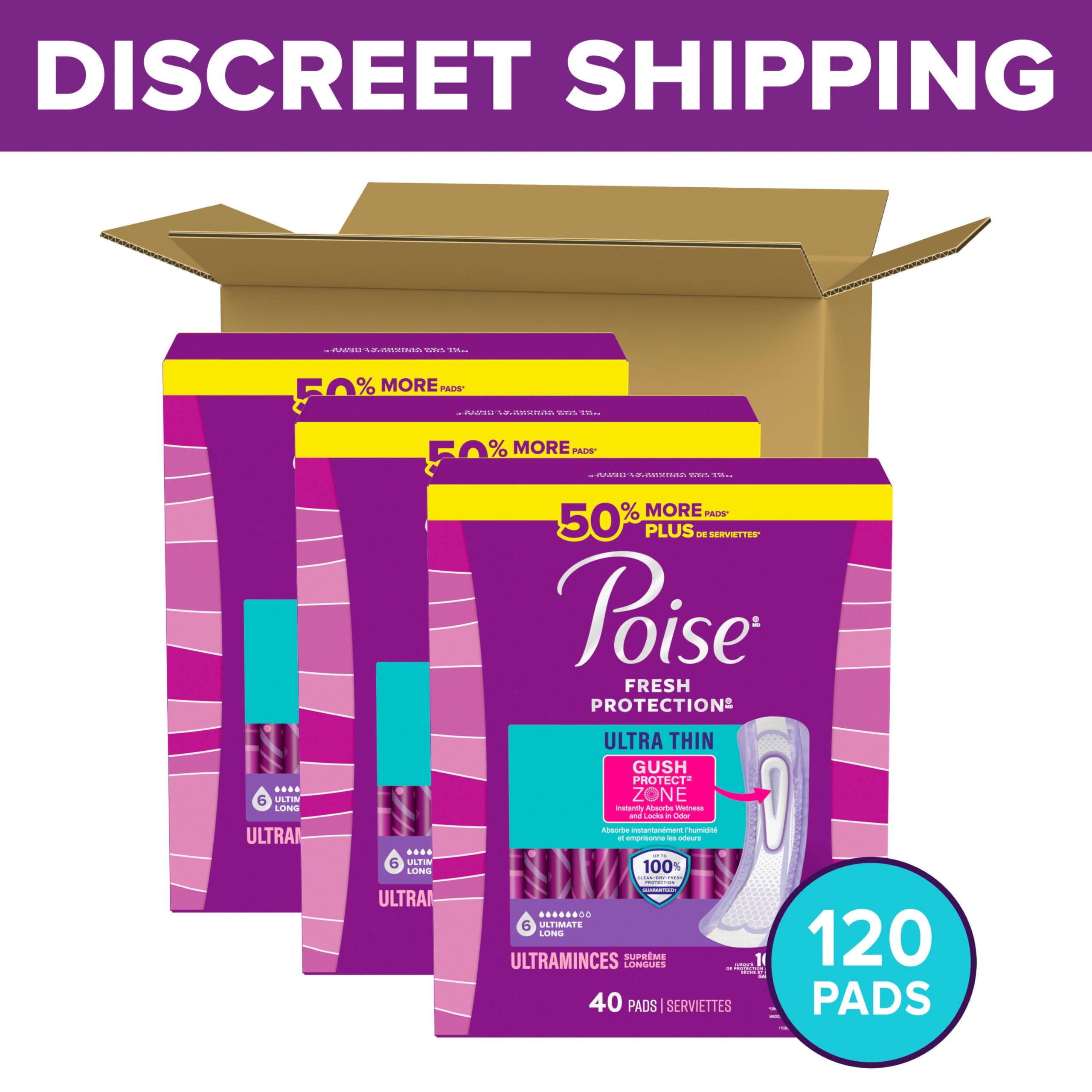 Poise detalle de la zona GushProtect que absorbe líquido al instante