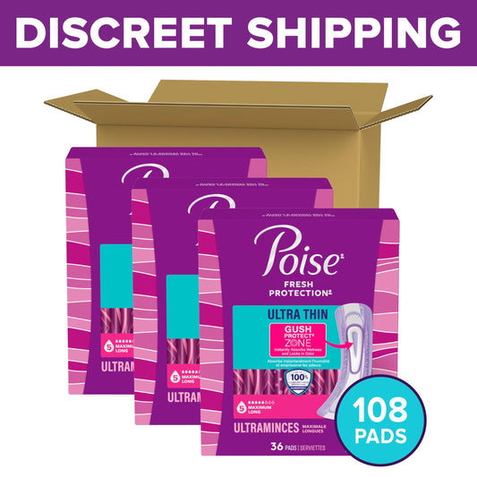Poise primer plano de la zona GushProtect que absorbe rápidamente y evita bultos