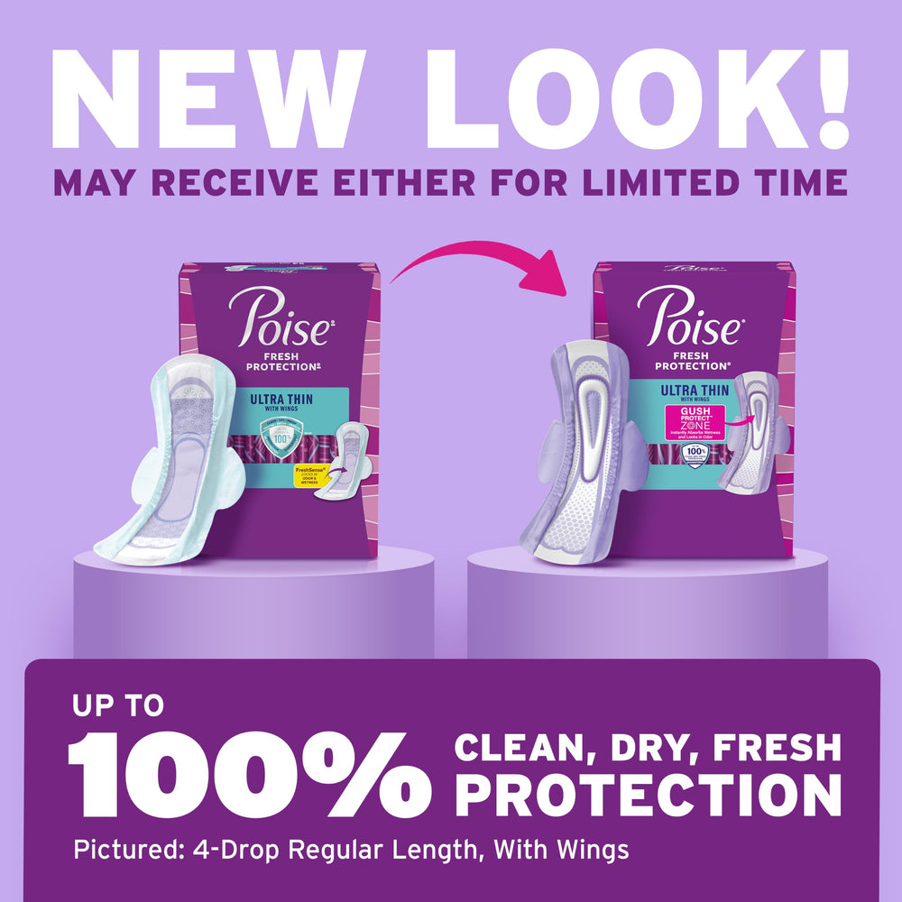 Poise detalle de textura y capa Dry-Touch para sensación seca