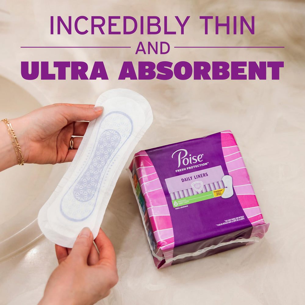 Poise etiqueta FreshSense que neutraliza olores hasta 12 horas