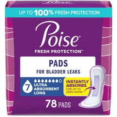 Poise empaque frontal mostrando 78 unidades y absorción confiable