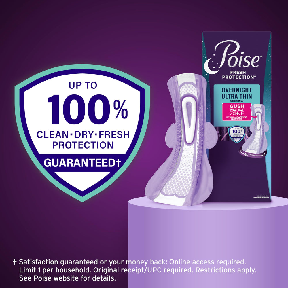 Poise materiales suaves en primer plano que reducen irritación y rozaduras