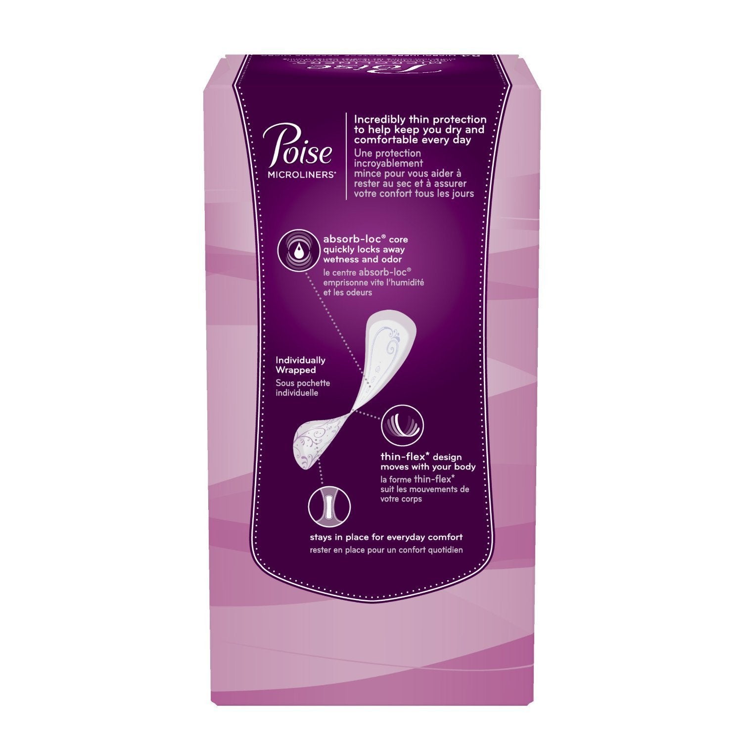 Poise microliners detalle de la textura y capa Dry-Touch para sensación seca