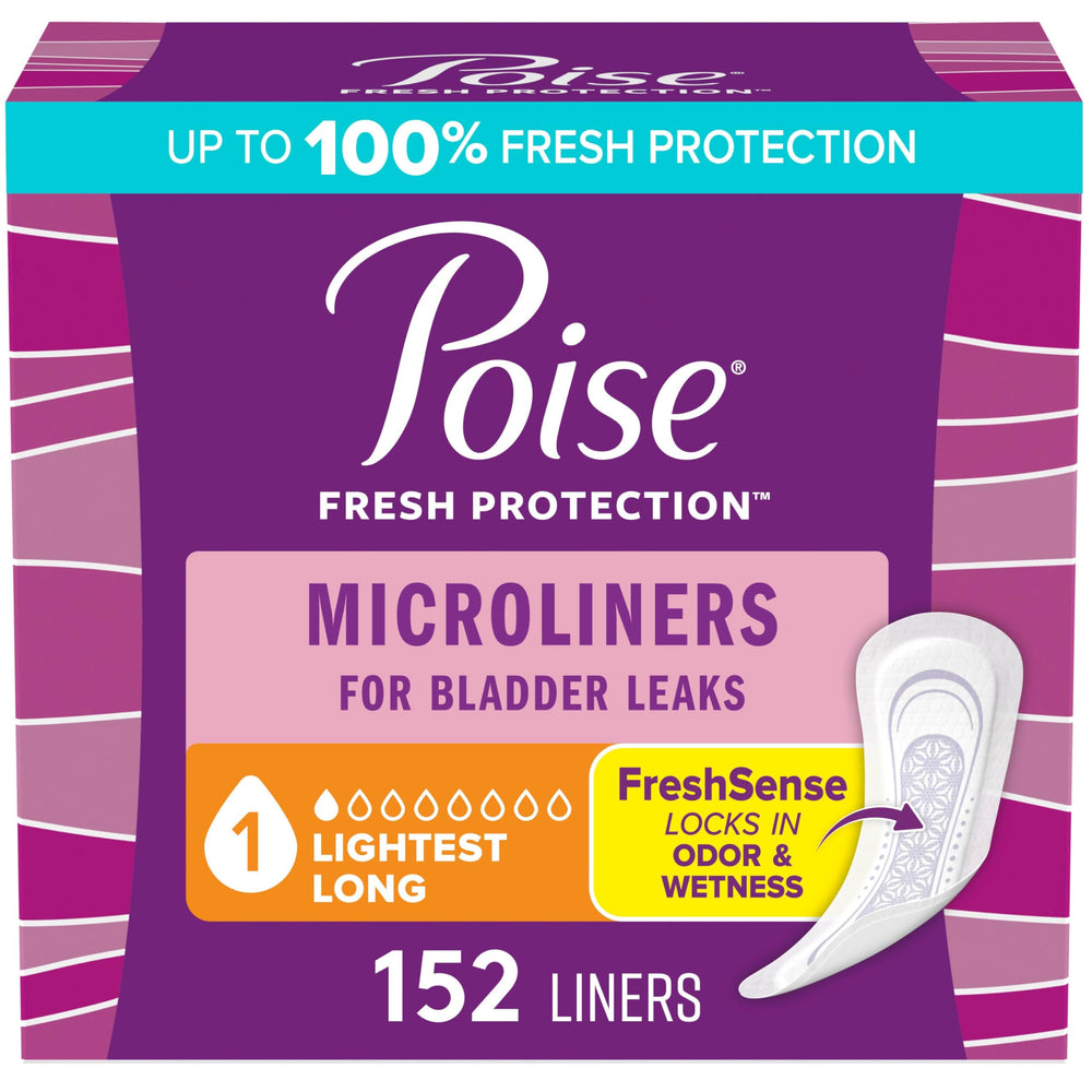 poise empaque frontal mostrando 152 microliners y beneficios visibles