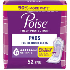 Poise paquete frontal 52 unidades mostrando protección duradera