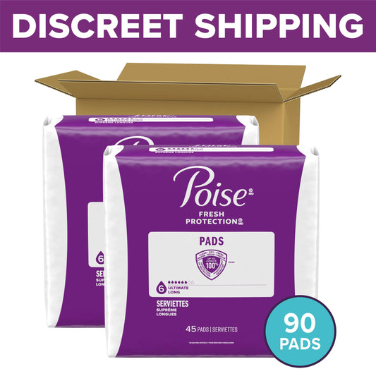 Toalla Poise extendida vista superior que muestra capa seca y ajuste