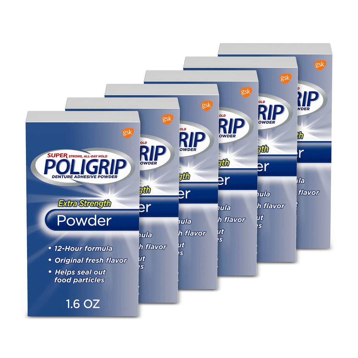 Poligrip frasco frontal mostrando etiqueta y beneficio de sujeción segura