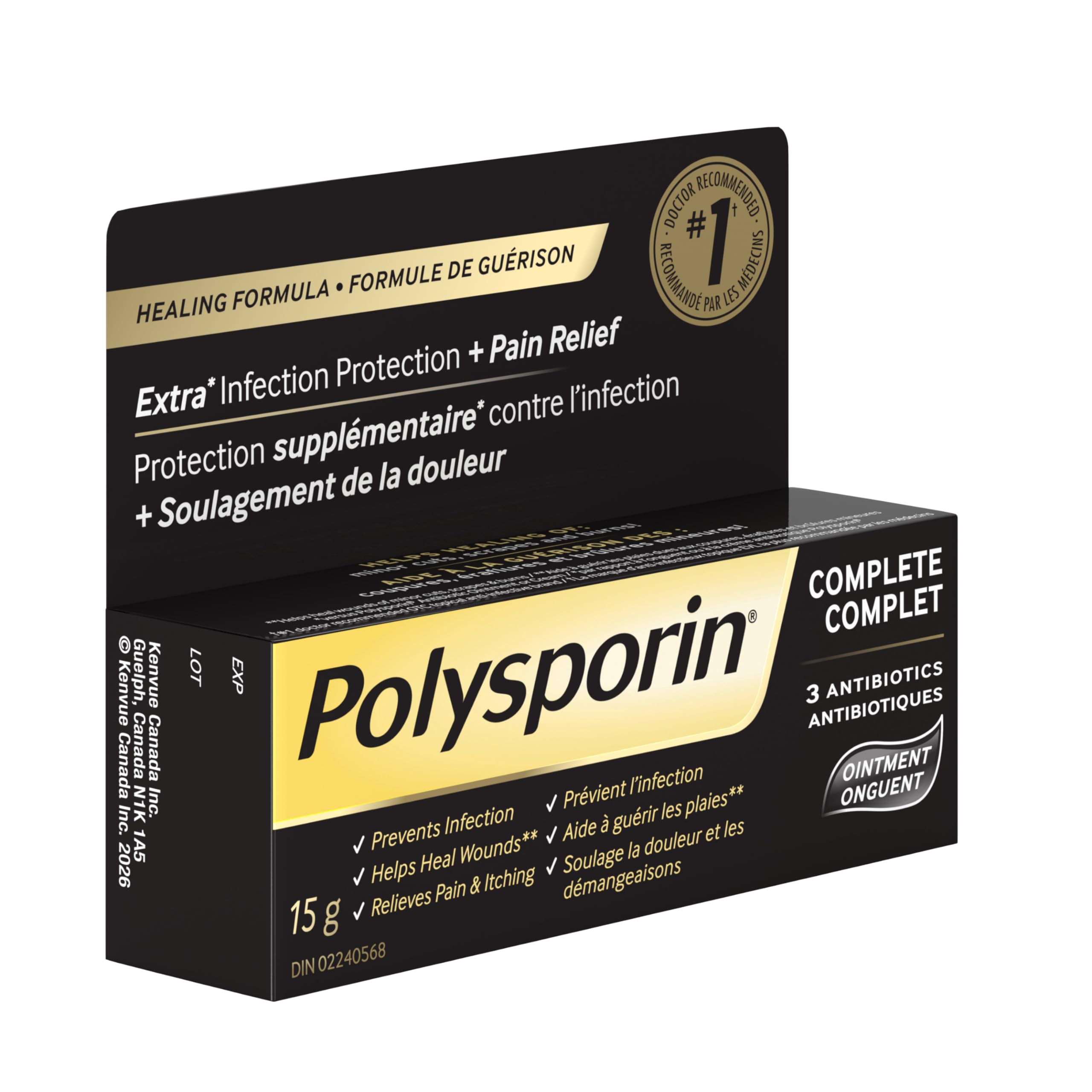 Polysporin aplicando ungüento en mano para alivio temporal