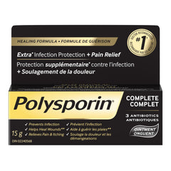 Polysporin tubo frontal 15 g mostrando envase y uso práctico