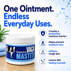 POMADA DE LA VACA MASTITI en cabina estética representando uso profesional
