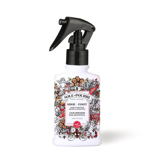 Poo-Pourri frasco frontal mostrando etiqueta y tamaño, frescura instantánea