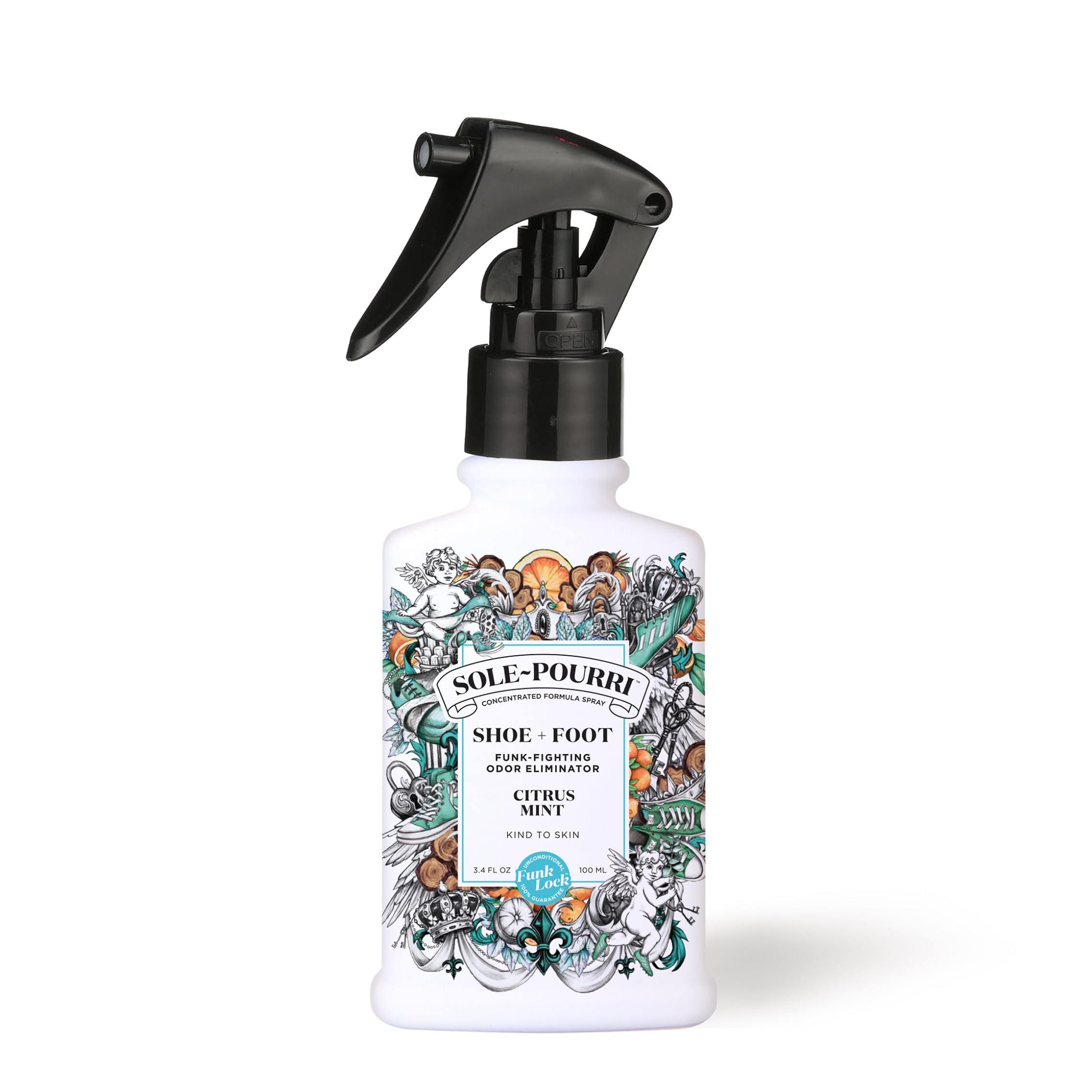 Poo-Pourri envase frontal Sole-Pourri muestra diseño y tamaño práctico