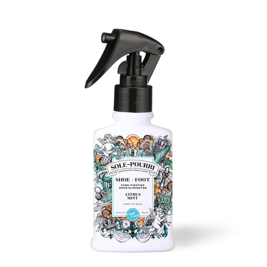 Poo-Pourri envase frontal Sole-Pourri muestra diseño y tamaño práctico