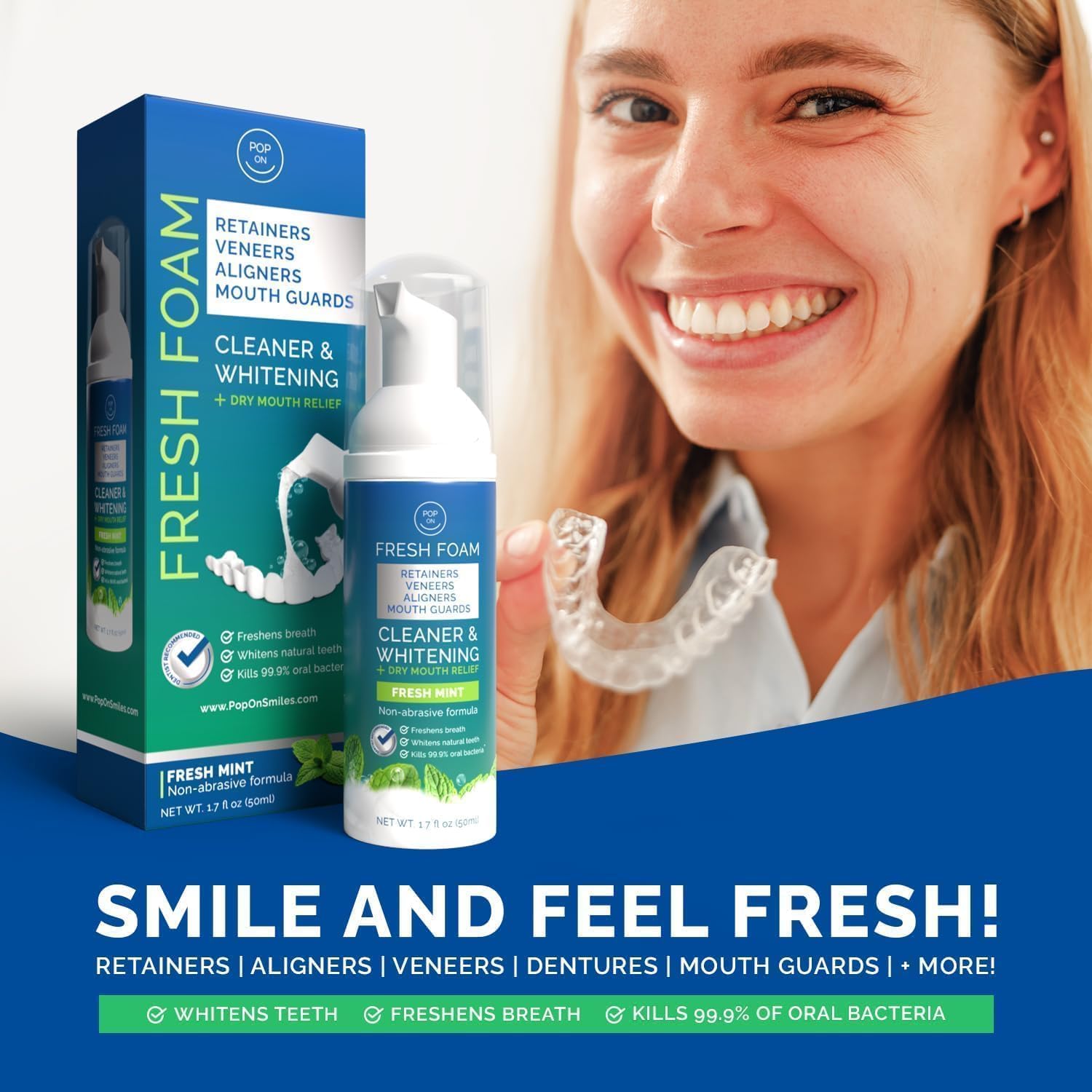 POP ON VENEERS envase en baño listo para viaje y uso diario