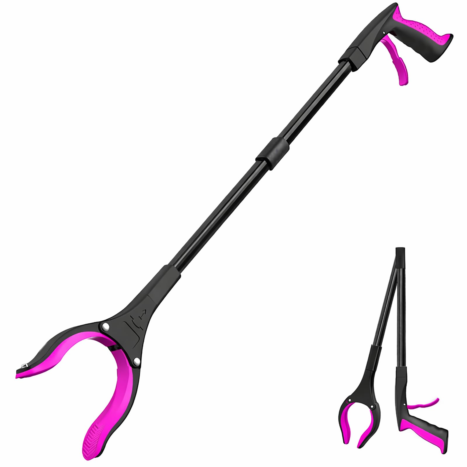 POPDA grabber vista frontal mostrando longitud y empuñadura ergonómica