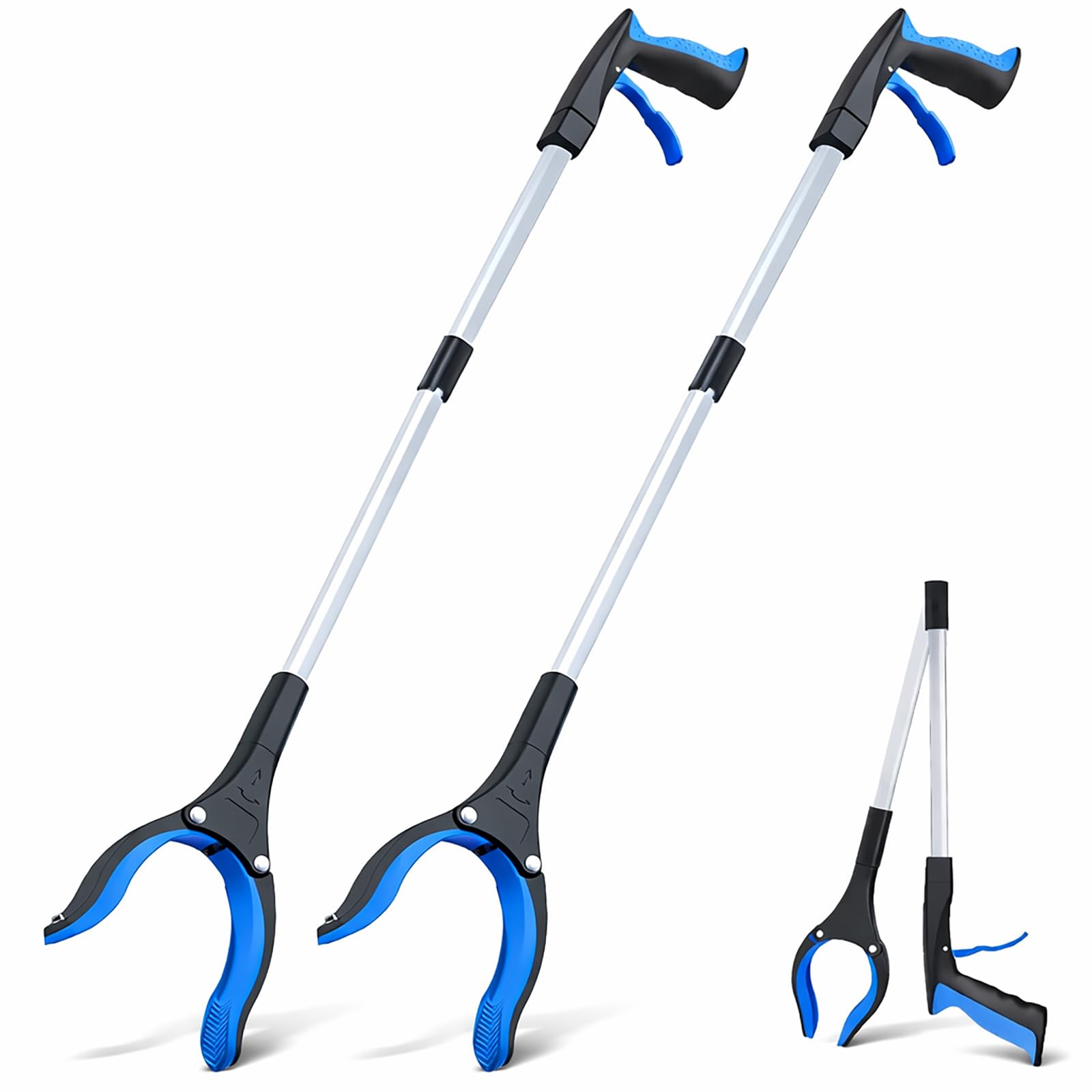 POPDA grabber vista frontal del empaque mostrando el diseño y color azul, útil para identificar el producto