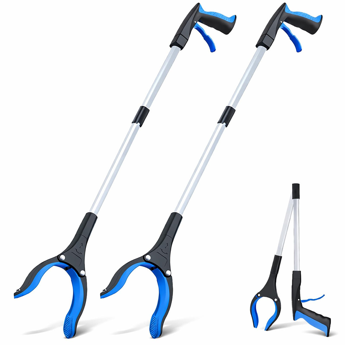 POPDA grabber vista frontal del empaque mostrando el diseño y color azul, útil para identificar el producto