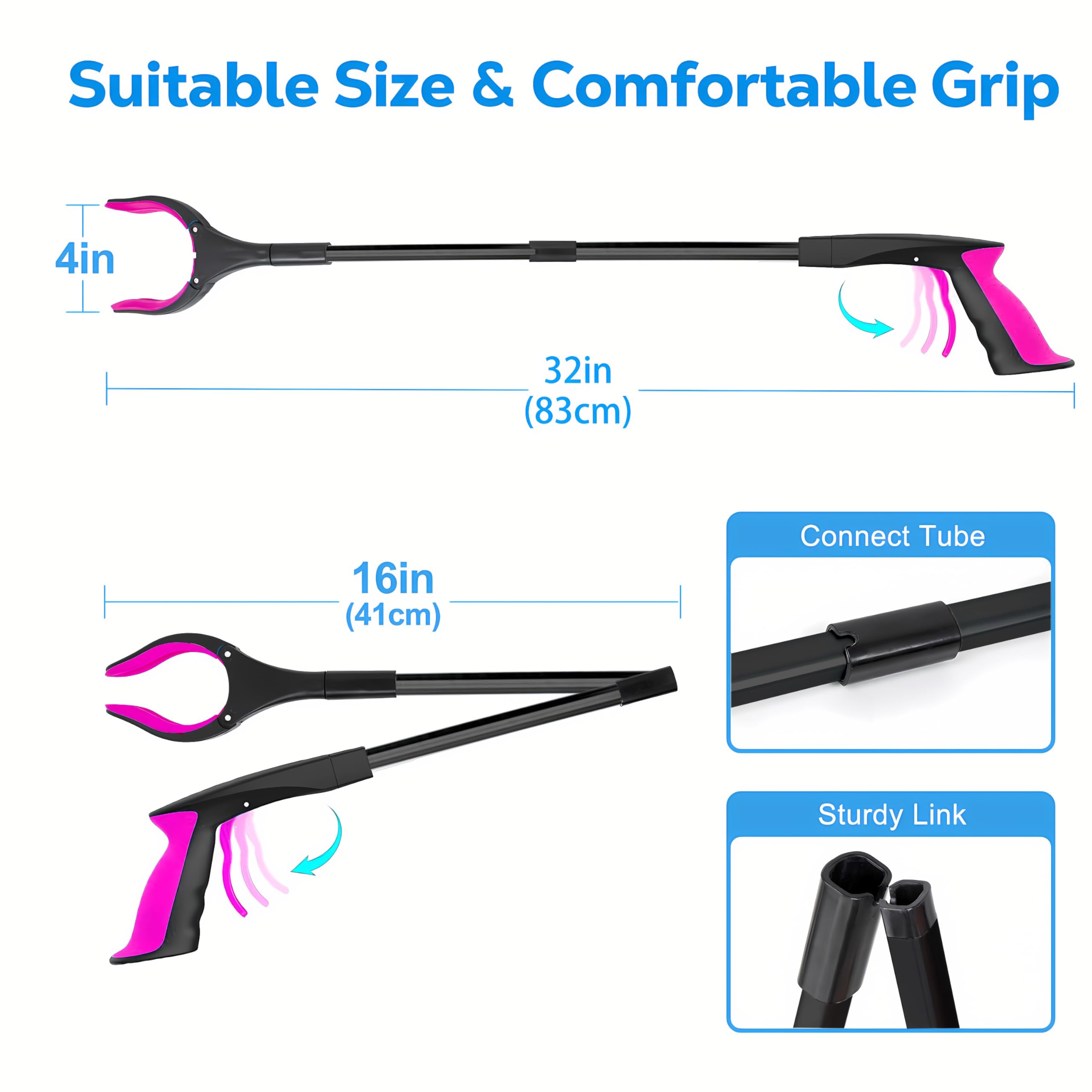 POPDA grabber plegado compacto, fácil de guardar y transportar