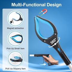 POPDA grabber en un salón recogiendo basura y objetos, solución práctica para tareas domésticas