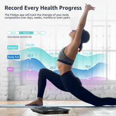 Posture persona pesándose destacando comodidad y seguimiento inmediato