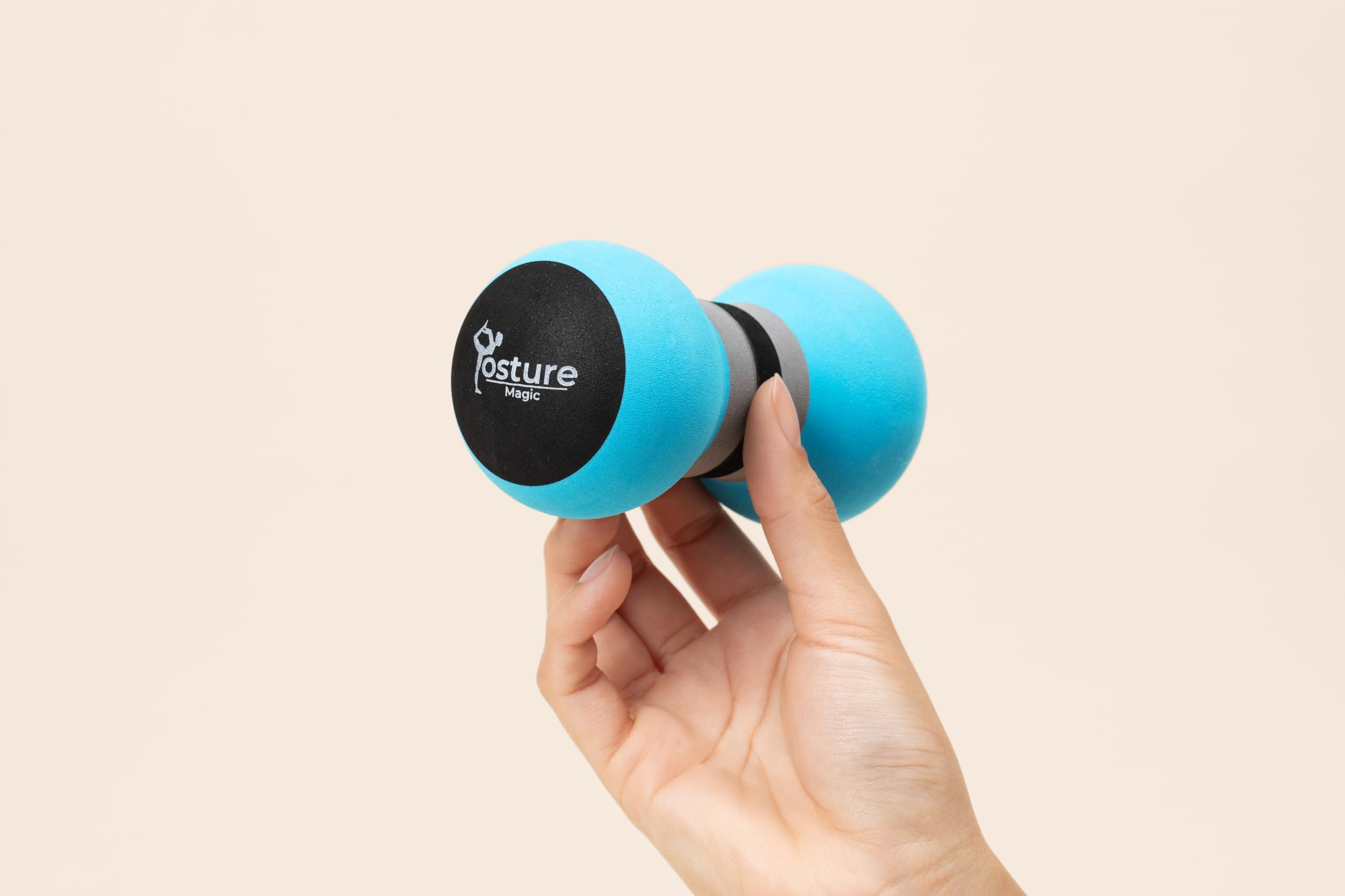 Bola de mano Posture Magic usada para fortalecer agarre y rehabilitación