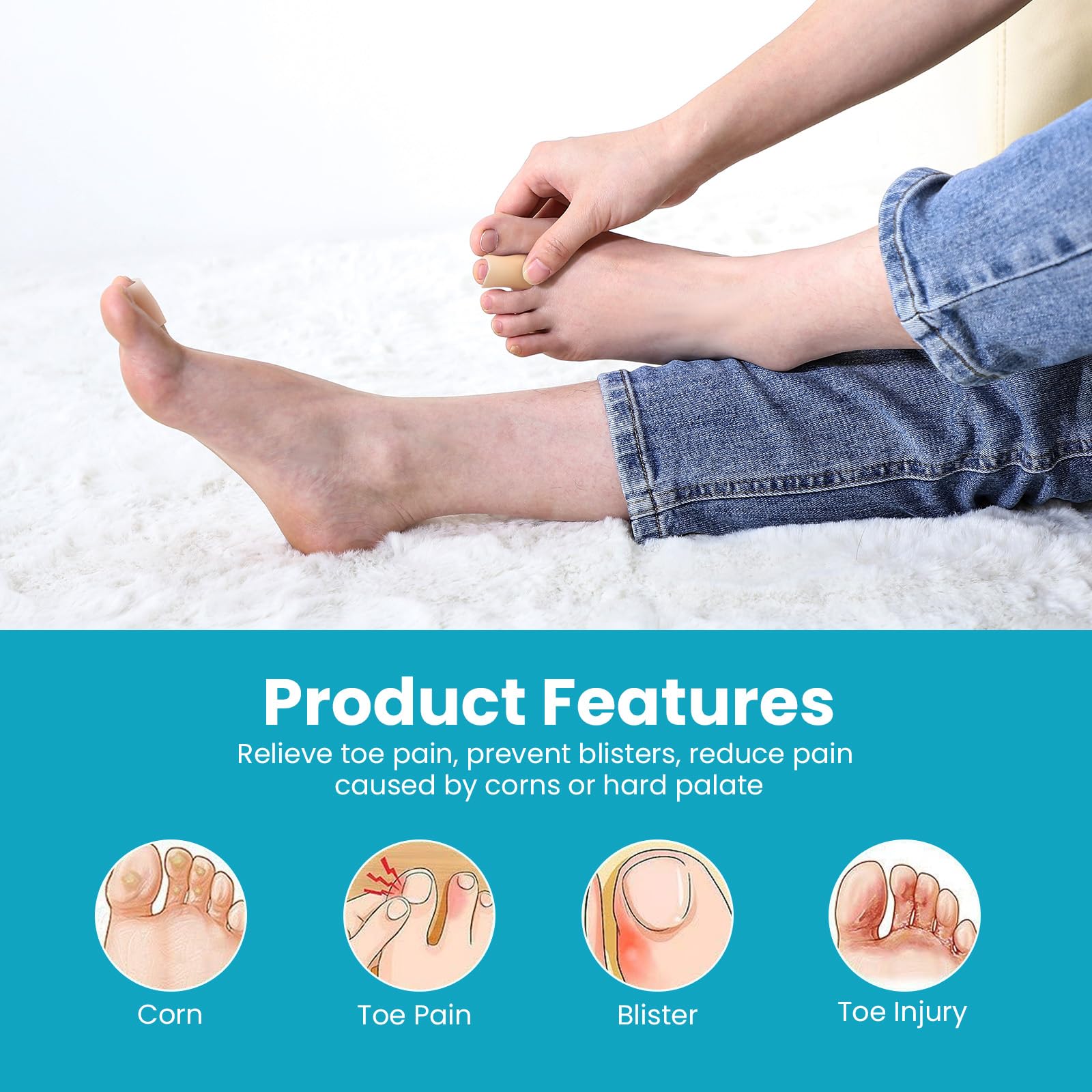 Povihome protector puesto dentro de una zapatilla para mayor comodidad al caminar