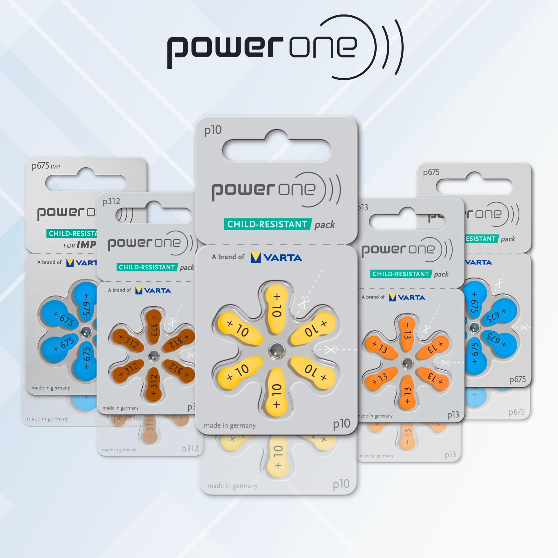 Power One comparación de tamaño junto a moneda para referencia visual rápida