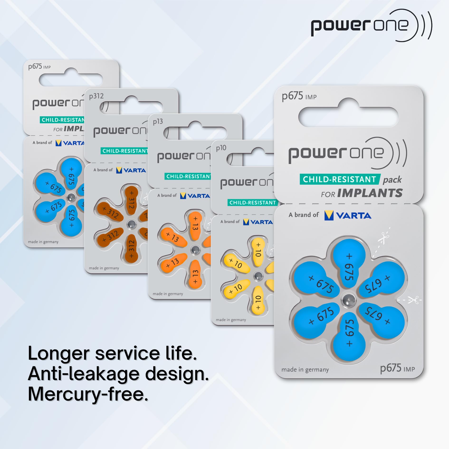 Power One pila instalada en audífono ilustrando uso y rendimiento confiable