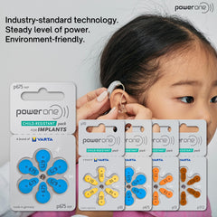 Power One ambiente de cuidado con pilas y estuche, almacenamiento seguro