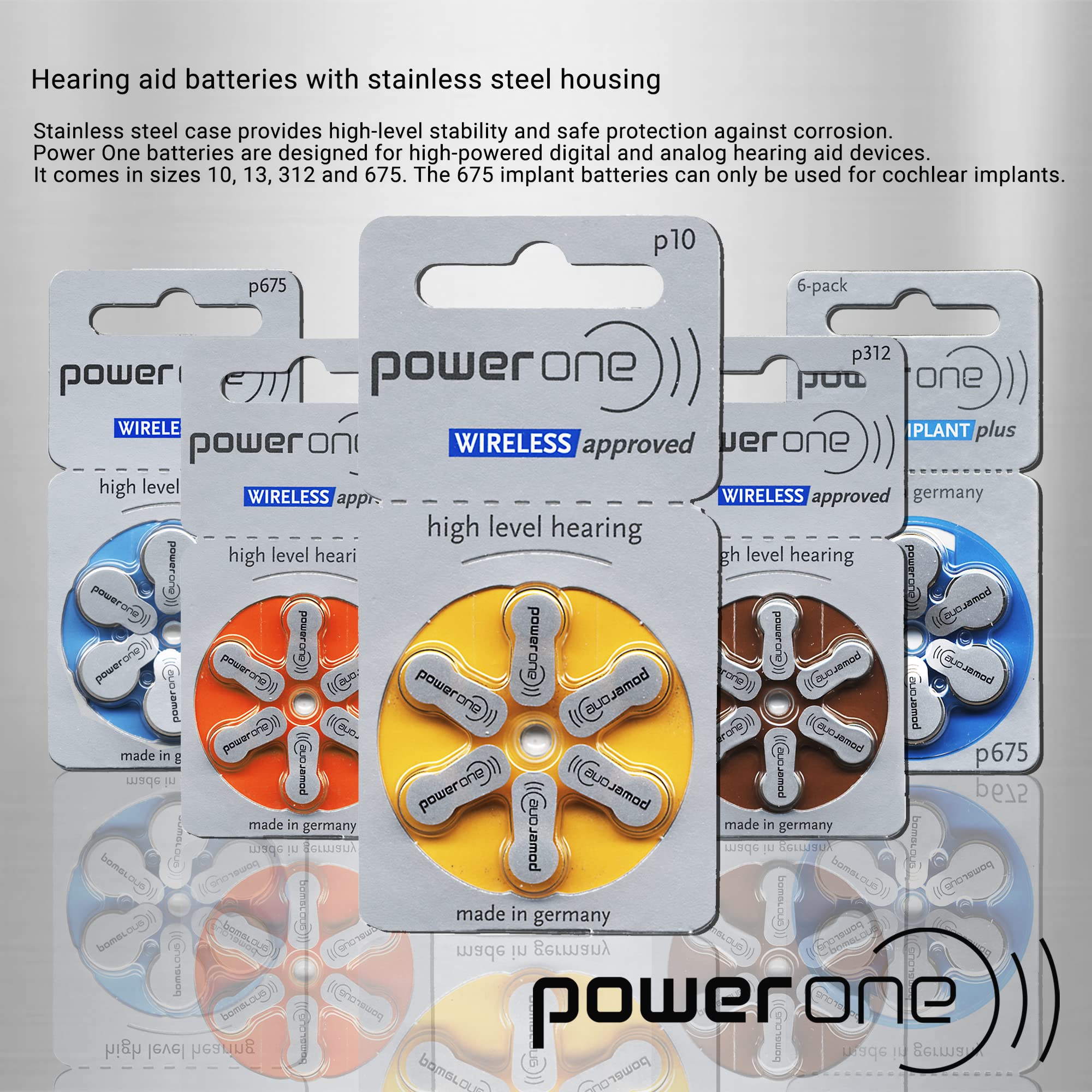 Power One junto a moneda para comparar escala y visualizar tamaño