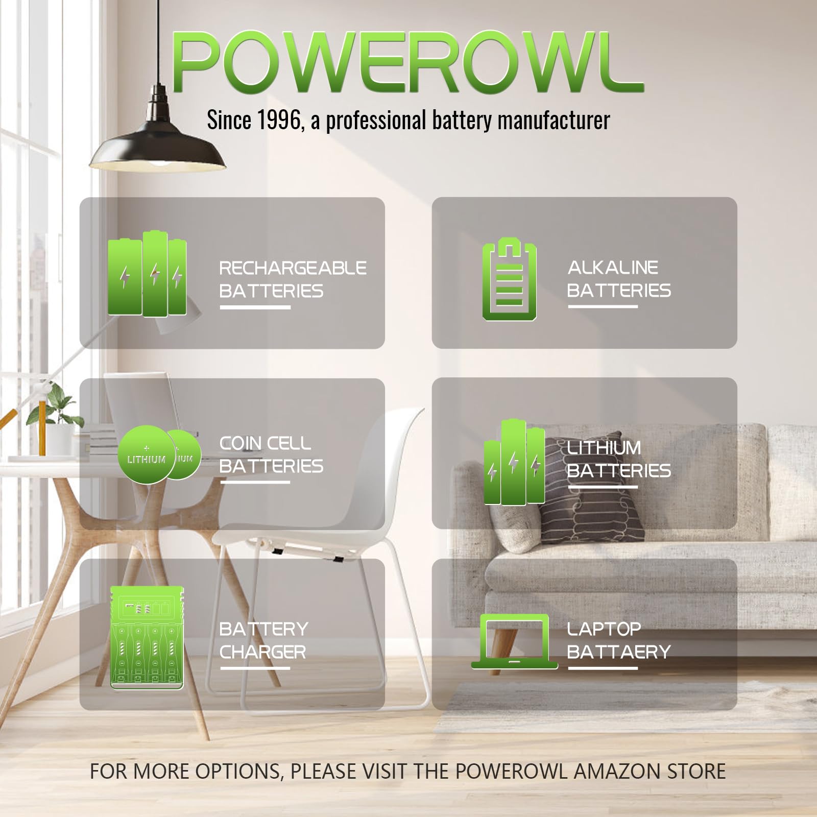 POWEROWL etiqueta con fecha y especificaciones para control de stock