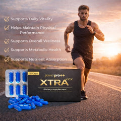 PowerPro++ caja abierta con las 10 cápsulas, beneficio: cantidad ideal para prueba