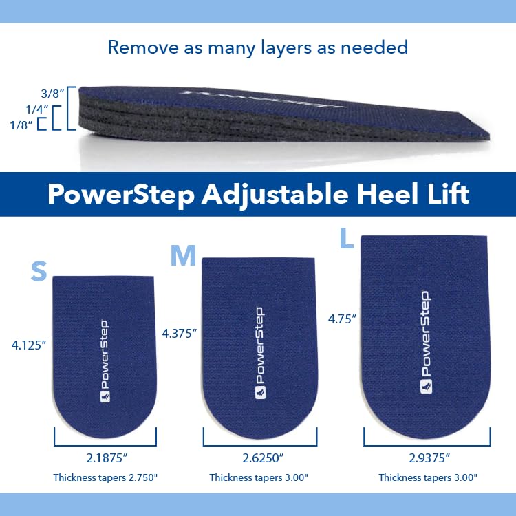 PowerStep alza comparada con una regla para mostrar tamaños y ajuste