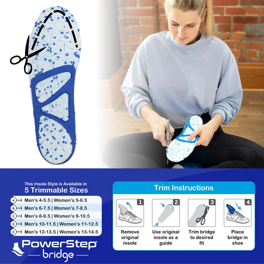 PowerStep Bridge base con canales que distribuyen presión y mejoran soporte