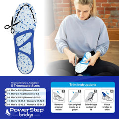 PowerStep Bridge base con canales que distribuyen presión y mejoran soporte