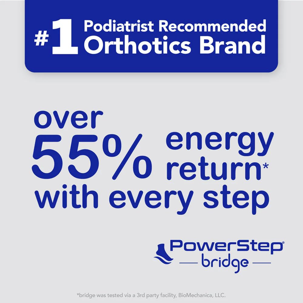 PowerStep Bridge etiqueta PowerStep y materiales transpirables beneficiosos